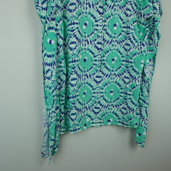 Tori Richard Green and Blue Flowy Dress‎ Size Medium - Picture 2 of 9